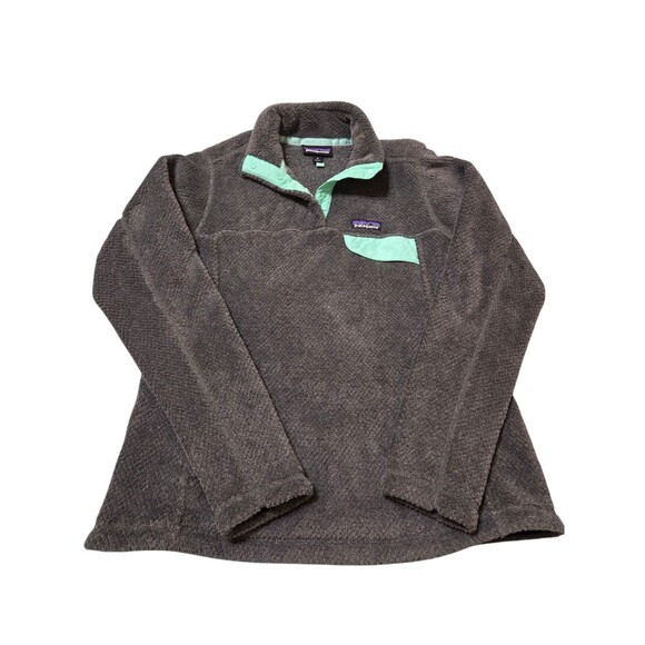 Patagonia Tops - Patagonia Re-Tool Snap-T Fleece Pullover Sweater Women's M Gray/Aqua Pockets S6